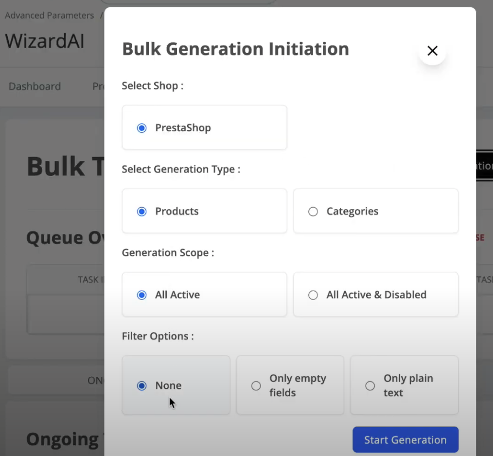 Bulk Tasks Configuration